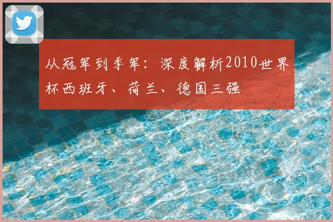 从冠军到季军：深度解析2010世界杯西班牙、荷兰、德国三强